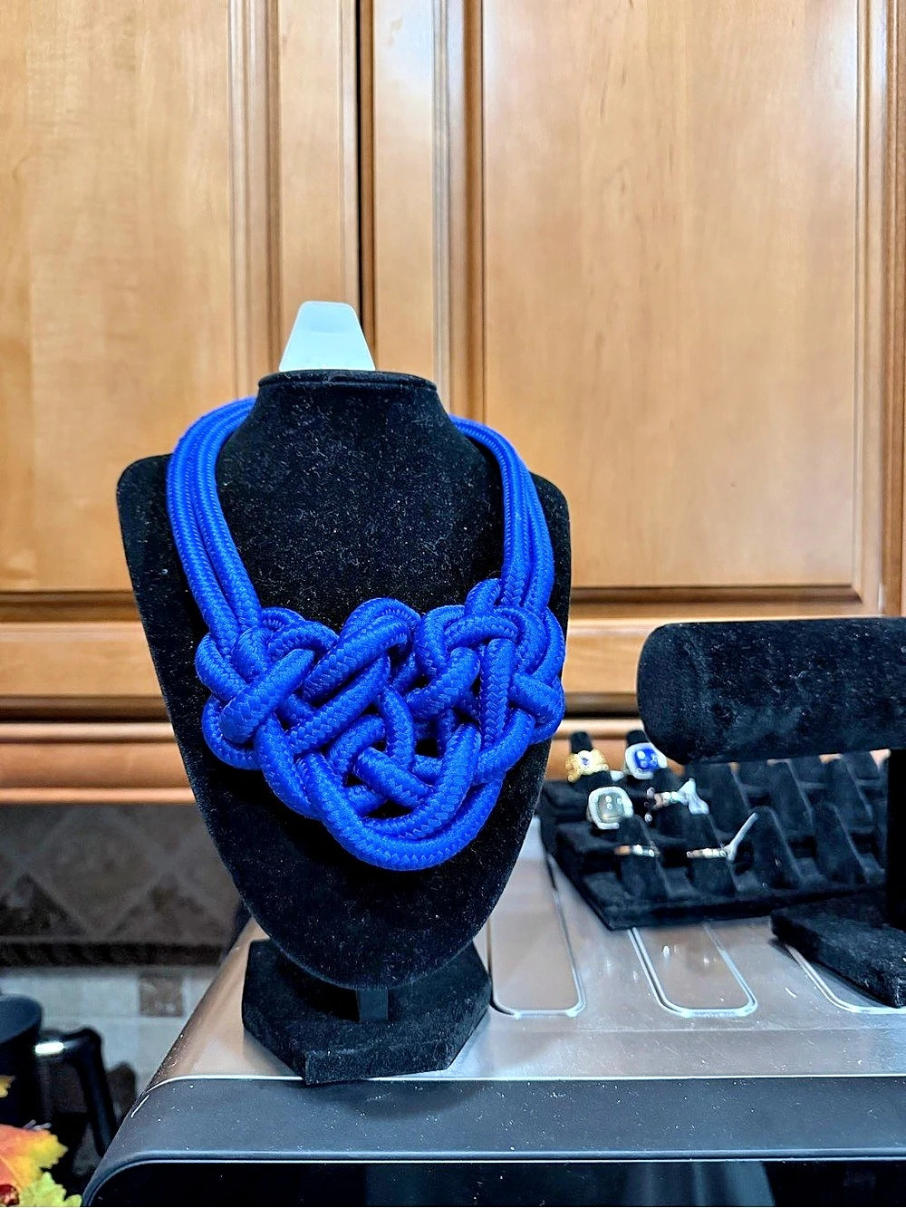 Blue Knotted Rope Necklace Game-day Wear NWT